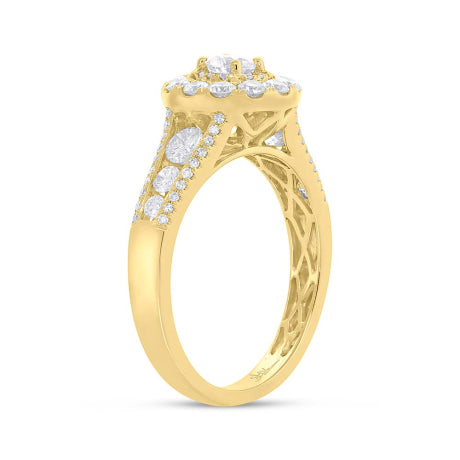0.20ct Round Brilliant Center and 1.02ct Side 14k Yellow Gold Diamond Engagement Ring