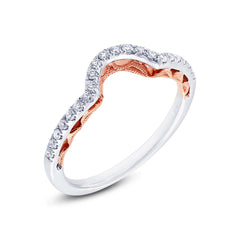 0.21ct 14k Two-tone Rose Gold Diamond Shadow Band Size 6.25