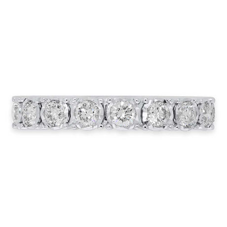 1.16ct 14k White Gold Diamond Eternity Ring Size 6.5