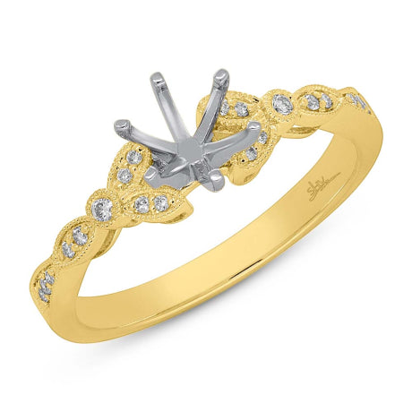 0.20ct 14k Yellow Gold Diamond Semi-mount Ring