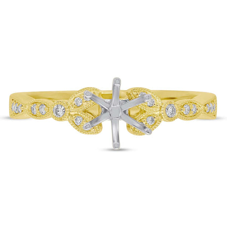 0.20ct 14k Yellow Gold Diamond Semi-mount Ring