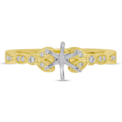 0.20ct 14k Yellow Gold Diamond Semi-mount Ring