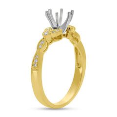 0.20ct 14k Yellow Gold Diamond Semi-mount Ring