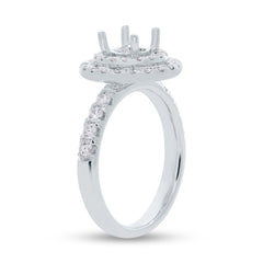 0.80ct 14k White Gold Diamond Semi-mount Ring for 1.00ct Center