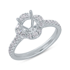 0.67ct 18k White Gold Diamond Semi-mount Ring for 1.00ct Center