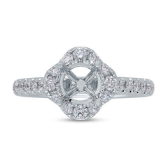 0.67ct 18k White Gold Diamond Semi-mount Ring for 1.00ct Center