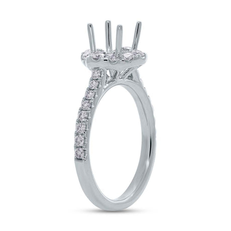0.67ct 18k White Gold Diamond Semi-mount Ring for 1.00ct Center