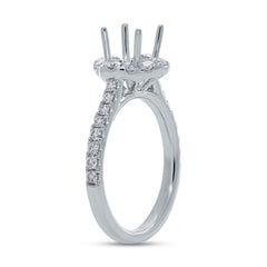 0.67ct 18k White Gold Diamond Semi-mount Ring for 1.00ct Center