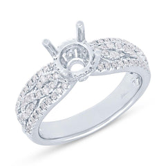 0.45ct 18k White Gold Diamond Semi-mount Ring for 1.00ct Center