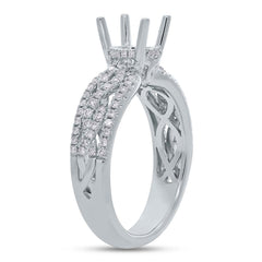 0.45ct 18k White Gold Diamond Semi-mount Ring for 1.00ct Center