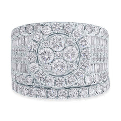 4.16ct 14k White Gold Diamond Cluster Lady's Ring 2-pc