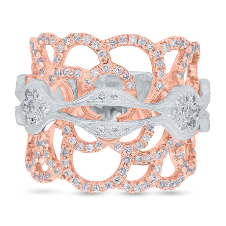 0.76ct 18k Two-tone Rose Gold Diamond Lady's Ring Size 6.25