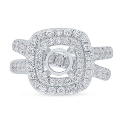 1.40ct 14k White Gold Diamond Semi-mount Ring for 1.50ct Center