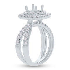 1.40ct 14k White Gold Diamond Semi-mount Ring for 1.50ct Center