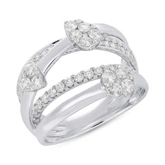 1.48ct 18k White Gold Diamond Cluster Bridge Ring
