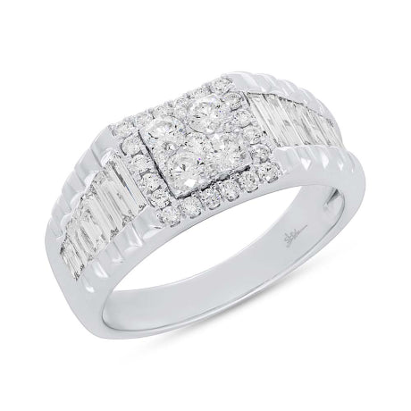 1.68ct 18k White Gold Diamond Men's Ring