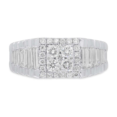 1.68ct 18k White Gold Diamond Men's Ring