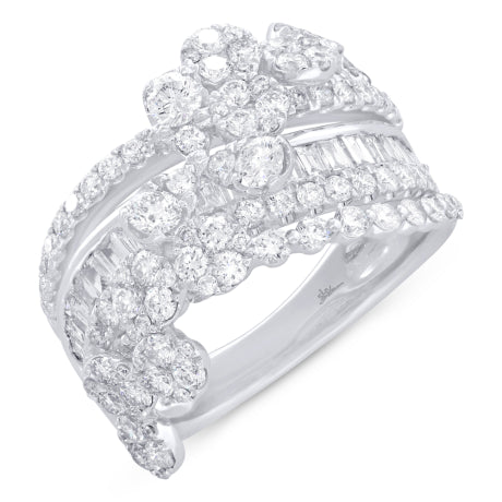 2.46ct 18k White Gold Diamond Lady's Ring Size 6.5
