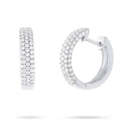 1.44ct 14k White Gold Diamond Pave Hoop Earring