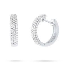 1.44ct 14k White Gold Diamond Pave Hoop Earring