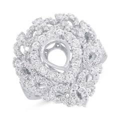 2.40ct 18k White Gold Diamond Semi-mount Ring Size 7.75