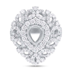 2.40ct 18k White Gold Diamond Semi-mount Ring Size 7.75