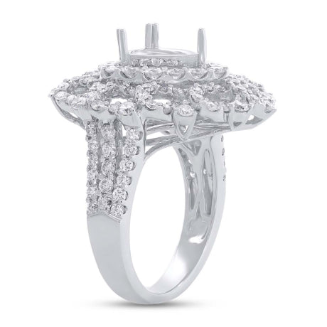 2.40ct 18k White Gold Diamond Semi-mount Ring Size 7.75