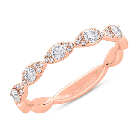 0.36ct 14k Rose Gold Diamond Lady's Ring Size 6