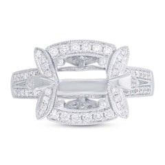0.49ct 14k White Gold Diamond Semi-mount Ring Size 6.5
