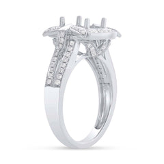 0.49ct 14k White Gold Diamond Semi-mount Ring Size 6.5