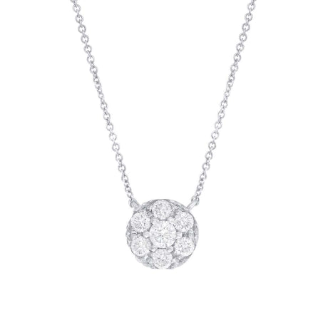 0.36ct 14k White Gold Diamond Cluster Pendant