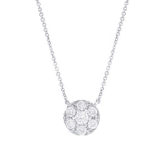 0.36ct 14k White Gold Diamond Cluster Pendant