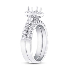 1.19ct 14k White Gold Diamond Semi-mount Ring 2-pc Size 6.5