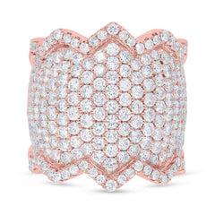 3.91ct 14k Rose Gold Diamond Pave Lady's Ring