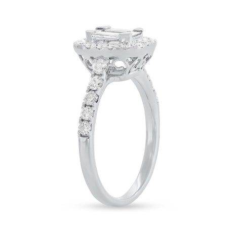 1.07ct 14k White Gold Diamond Baguette Lady's Ring Size 6.5