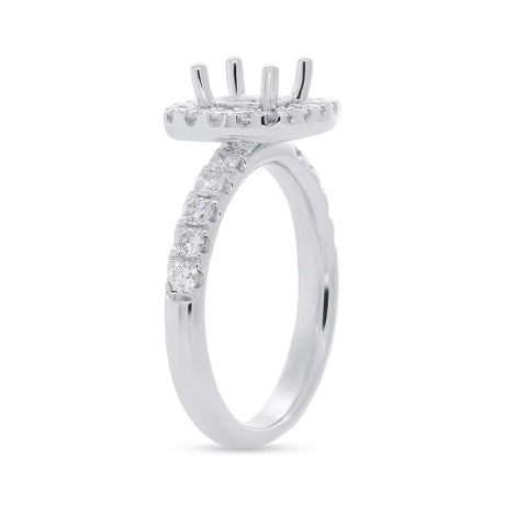 0.75ct 14k White Gold Diamond Semi-mount Ring for 1.00ct Center