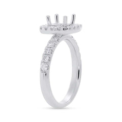 0.75ct 14k White Gold Diamond Semi-mount Ring for 1.00ct Center