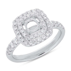 0.70ct 14k White Gold Diamond Semi-mount Ring for 0.75ct Center