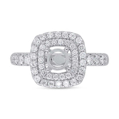 0.70ct 14k White Gold Diamond Semi-mount Ring for 0.75ct Center
