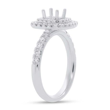 0.70ct 14k White Gold Diamond Semi-mount Ring for 0.75ct Center