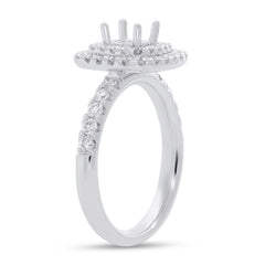 0.70ct 14k White Gold Diamond Semi-mount Ring for 0.75ct Center