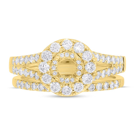 1.03ct 14k Yellow Gold Diamond Semi-mount Ring