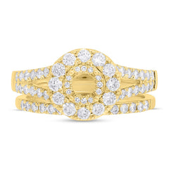 1.03ct 14k Yellow Gold Diamond Semi-mount Ring