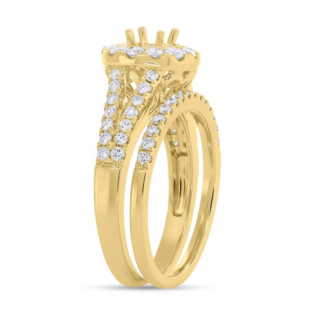 1.03ct 14k Yellow Gold Diamond Semi-mount Ring