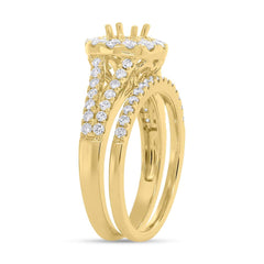 1.03ct 14k Yellow Gold Diamond Semi-mount Ring