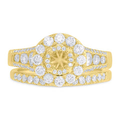 1.19ct 14k Yellow Gold Diamond Semi-mount Ring