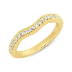 0.20ct 14k Yellow Gold Diamond Shadow Band Size 3.75