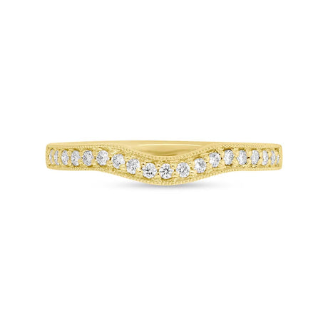 0.20ct 14k Yellow Gold Diamond Shadow Band Size 3.75
