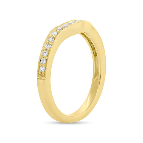 0.20ct 14k Yellow Gold Diamond Shadow Band Size 3.75