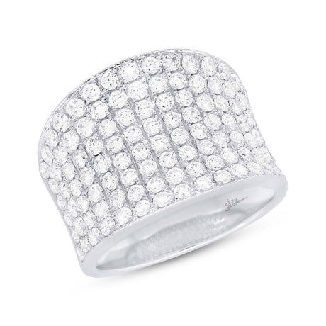 1.85ct 14k White Gold Diamond Pave Ring Size 5